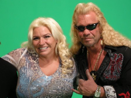 Duane 'Dog' Chapman and Beth Chapman photographed together on a production set